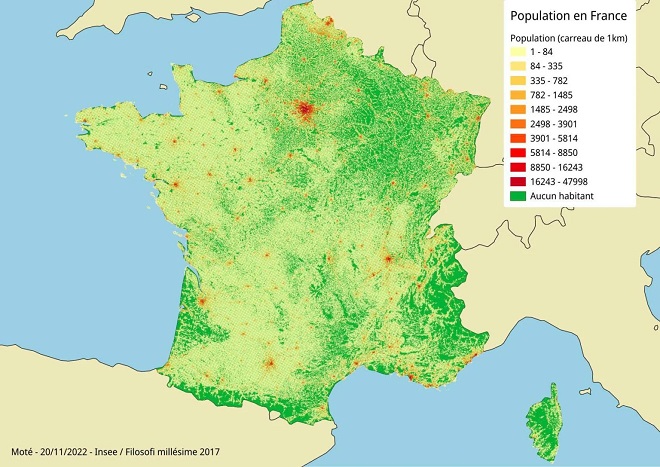 Découvrez les zones de France où personne n'habite grâce à cette carte